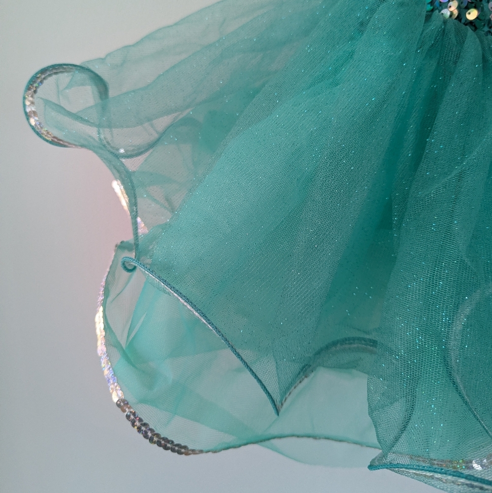 Weissman Girls Blue/Green Sequin Ballet Dance Costume - Picture 9 of 15